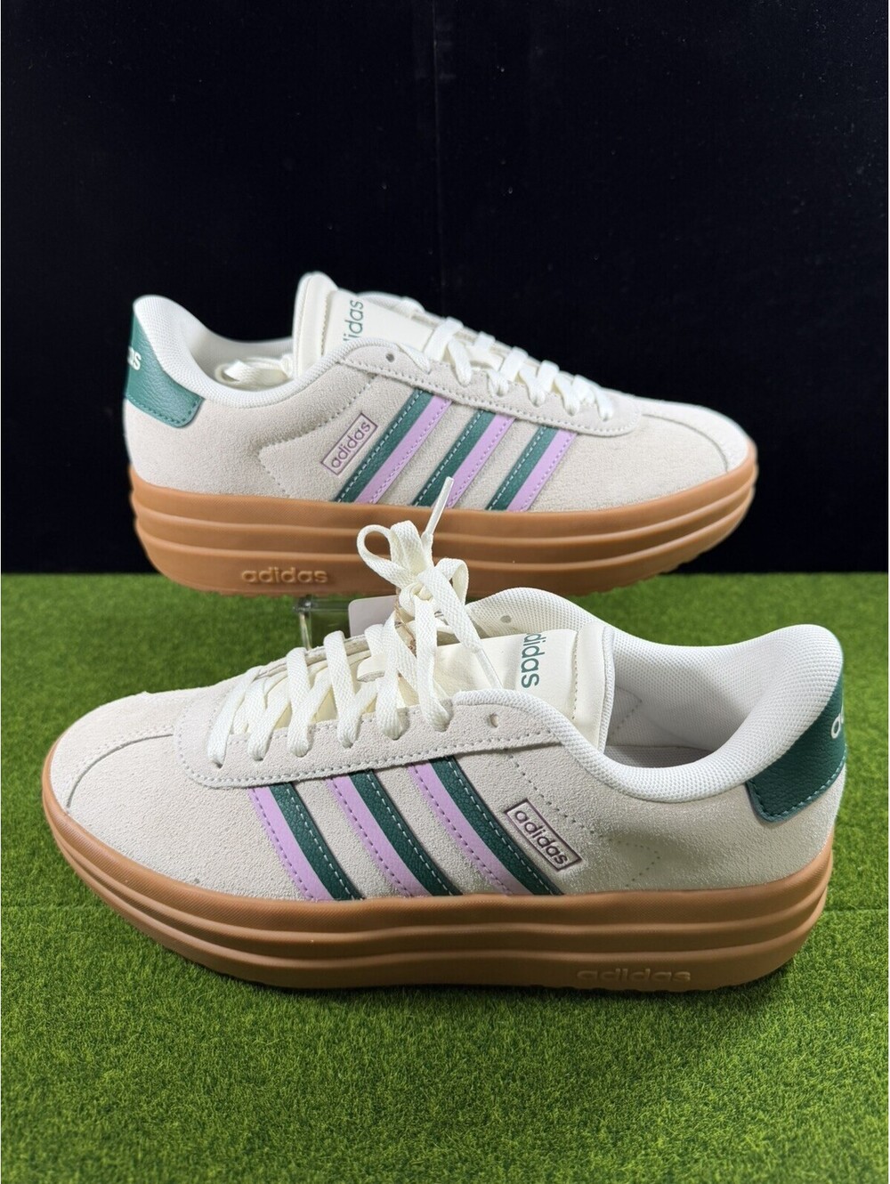 adidas VL Court Bold Women Sneakers Off White Pink Green Gum Size 7 JI1788